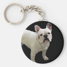 White French Bulldog keychain