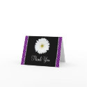 White Gerbera Daisy Purple Polka Dot Thank You cards