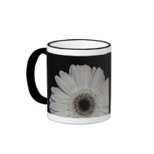 White Gerbera Flower Coffee Mug