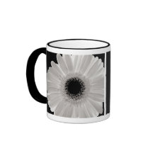 White Gerbera Flower Coffee Mugs
