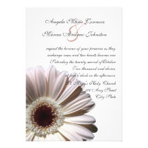 White Gerbera Wedding Daisy Personalised Announcement