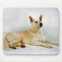 White German Shepherd Mousemat