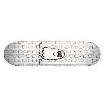 White ghost on ghost background skateboard