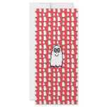 White ghost on red background custom rack cards