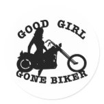 White Good Girl Biker stickers