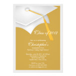 White Grad Cap Graduation Party Invitation