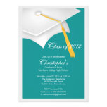 White Grad Cap Graduation Party Invitation