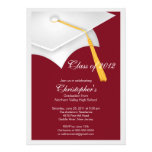 White Grad Cap Graduation Party Invitation