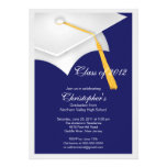 White Grad Cap Graduation Party Invitation