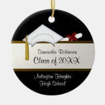 White Graduation Cap Ornament