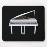White Grand Piano: 3D Model: Mousepad