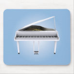 White Grand Piano: 3D Model: Mousepad