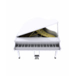 White Grand Piano: 3D Model: t-shirts