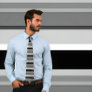 White, Grey and Black Tie (Horizontal Stripes)