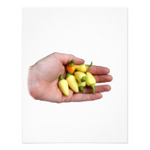 White Habanero Hot Peppers and Hand Photograp Personalized Announcement