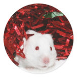 White hamster Christmas Stickers