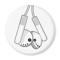 White Headphones Magnet