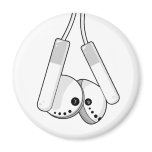 White Headphones Magnet
