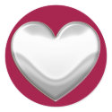 White Heart Stickers