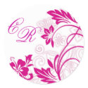 white hibiscus swirls ~ sticker (initial)