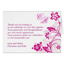 white hibiscus swirls ~ thank you card