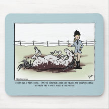 White Horse Comic Mouse Pad