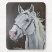White Horse Mouse Pad