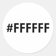 White HTML RGB Round Sticker