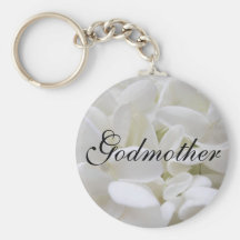 White Hydrangea "Godmother" keyring Keychains
