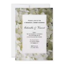 White Hydrangea Rehearsal Dinner Invitation