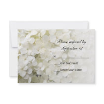 White Hydrangea Wedding RSVP Response Card Custom Announcements
