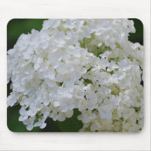 White Hydrangeas Mouse Pad