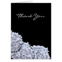 White Hydrangeas Thank You Note card