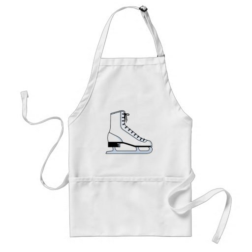 white ice skate vector graphic apron