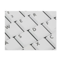 White Keyboard Buttons Post Cards
