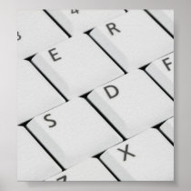 White Keyboard Buttons Poster