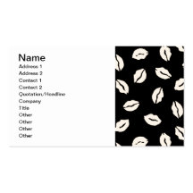 White kisses pattern business card template