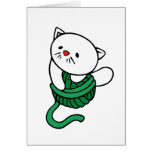 White Kitten with Ball of Yarn cards