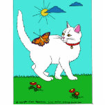 White Kitty and Butterfly photo sculptures