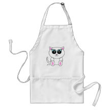 White Kitty Aprons