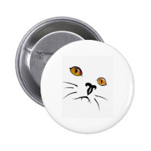 white Kitty Pinback Button