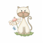 White Kitty w/ Flower photo sculptures
