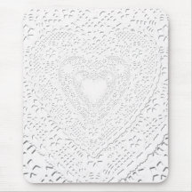 White Lace Fabric Image  Background Mousemat