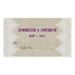 White Lace Linen Vintage Wedding Escort Card business cards