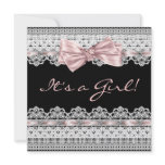White Lace Pink Ribbon Pink Black Baby Girl Shower