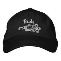 White Lace Wedding - Bride Hat Embroidered Baseball Cap