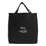 White Lace Wedding - Bride Tote embroidered bags