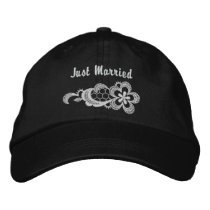 White Lace Wedding - Just Married Hat Baseball Cap