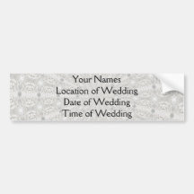 White Lace Wedding Kaleidoscope (Your Words Here) Bumper Stickers