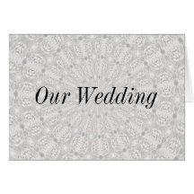 White Lace Wedding Kaleidoscope (Your Words Here) Greeting Card